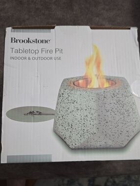 Brookstone Speckled Gray Tabletop Fire Pit